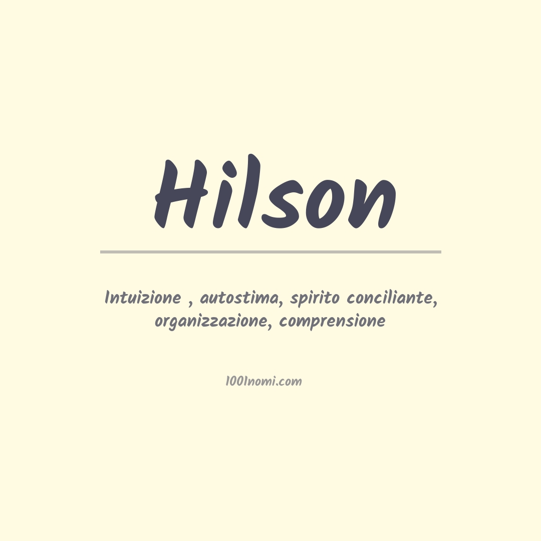 Significato del nome Hilson