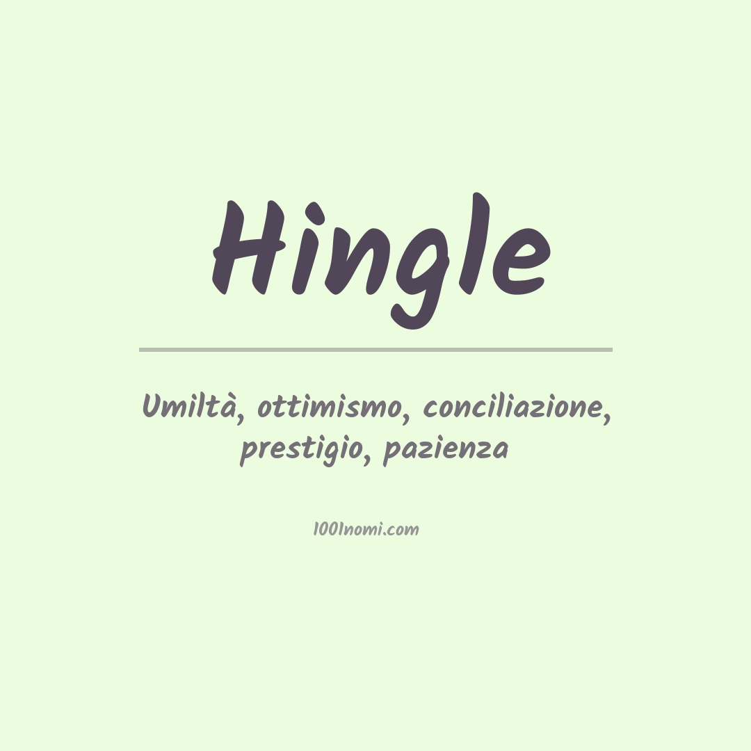 Significato del nome Hingle