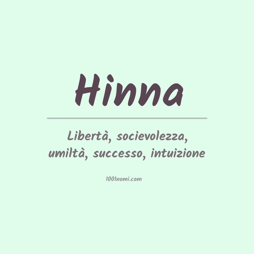 Significato del nome Hinna Significato del nome Hinna