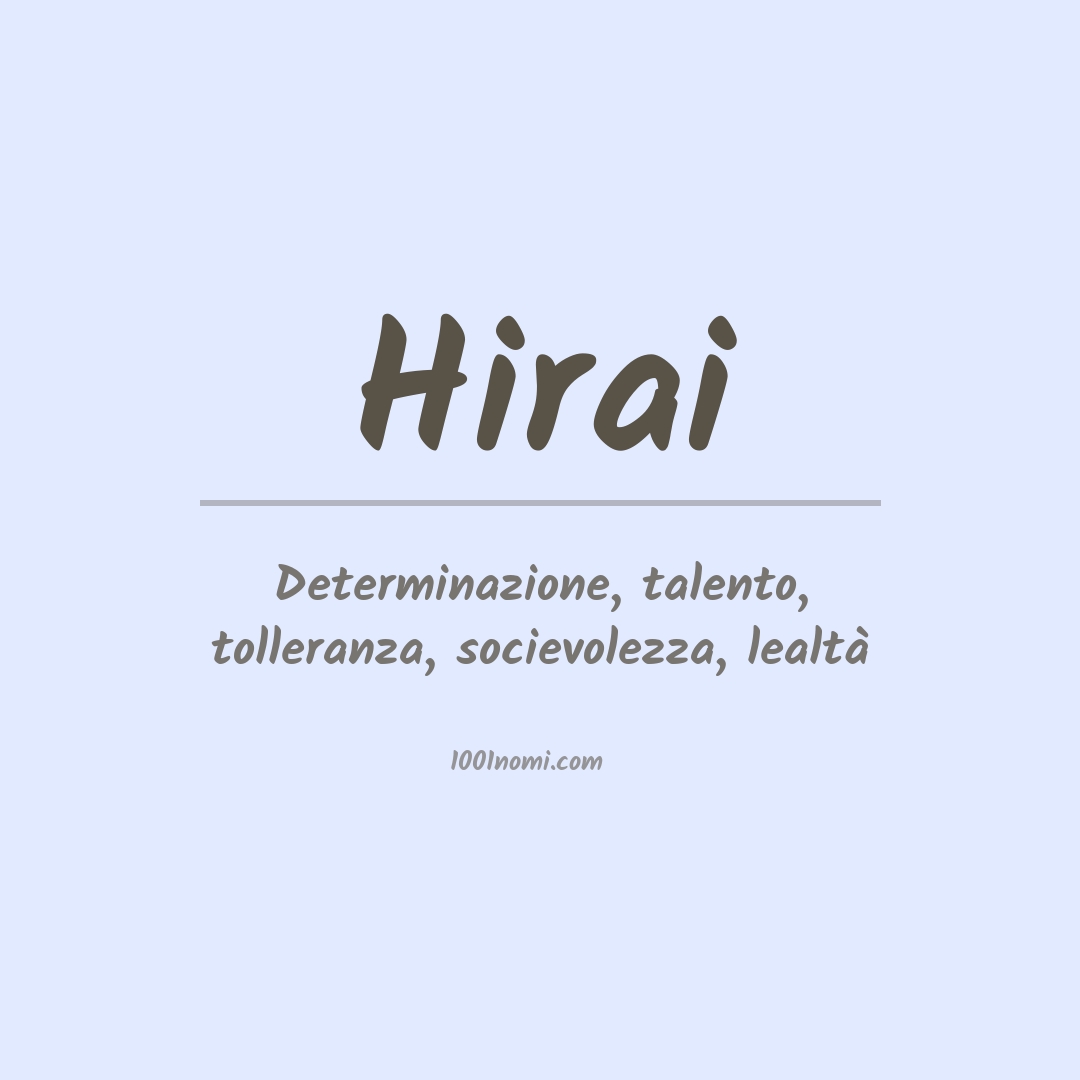 Significato del nome Hirai