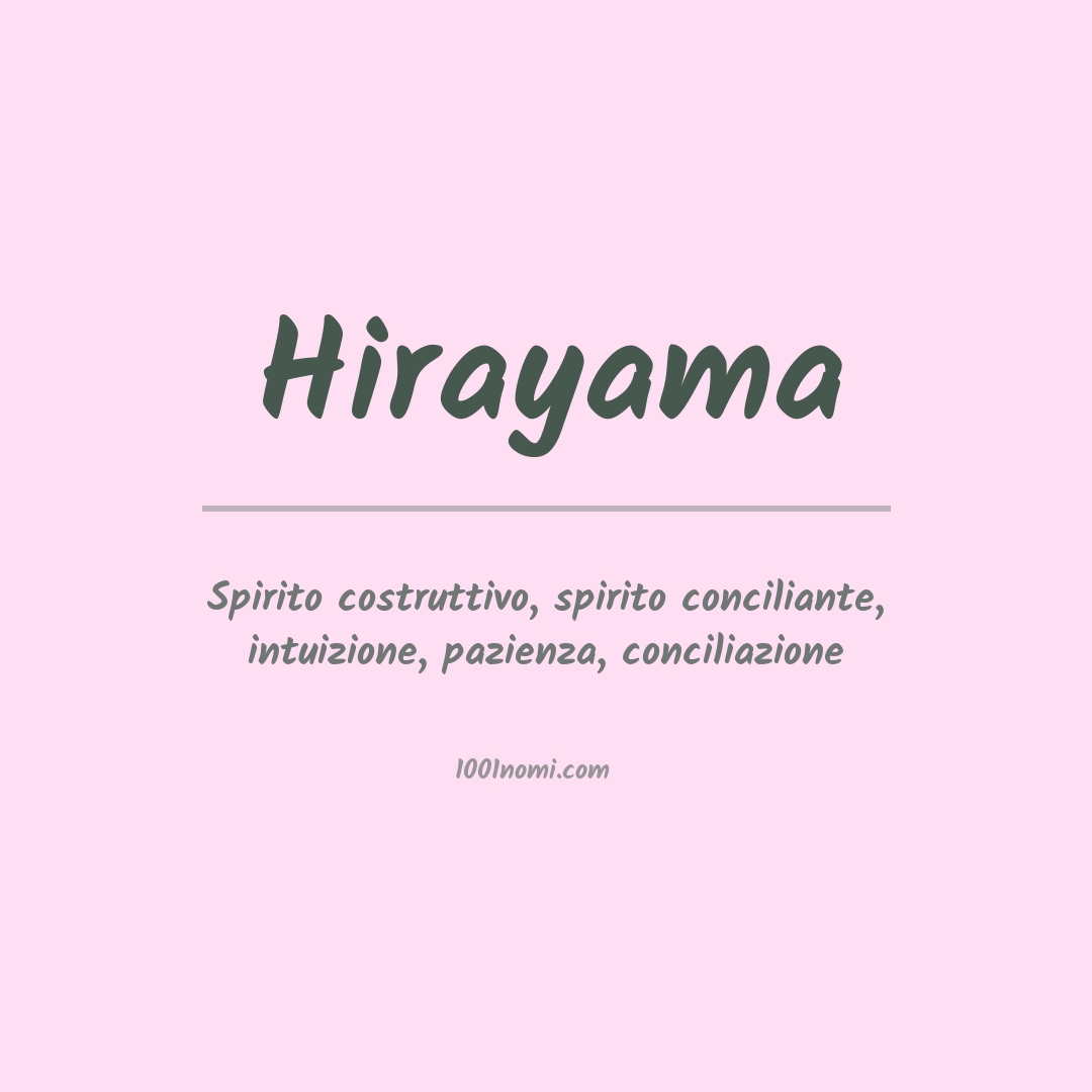 Significato del nome Hirayama