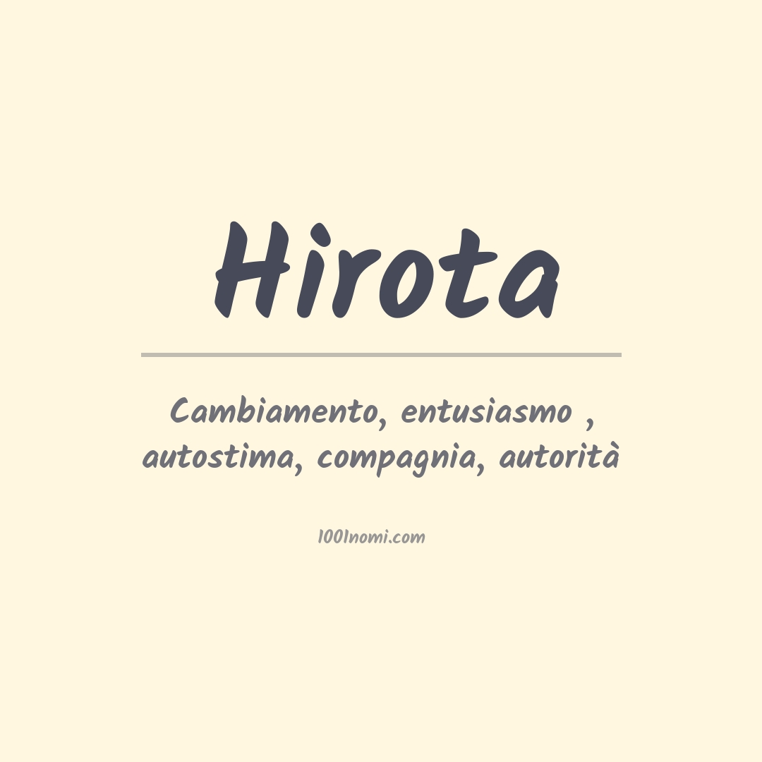 Significato del nome Hirota