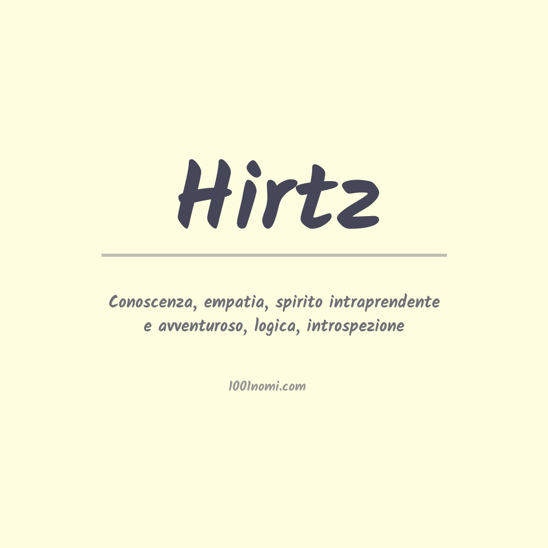 Significato del nome Hirtz