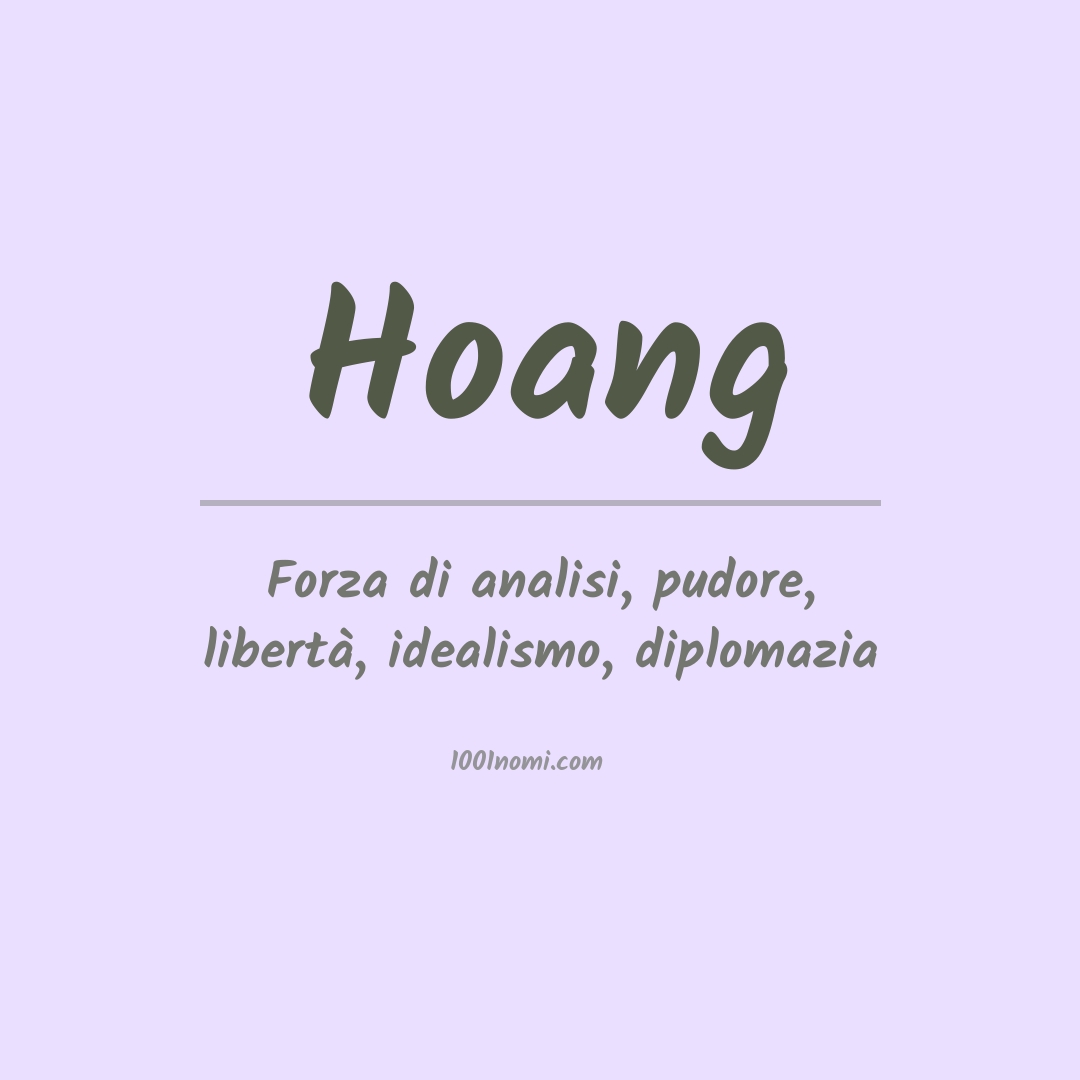 Significato del nome Hoang