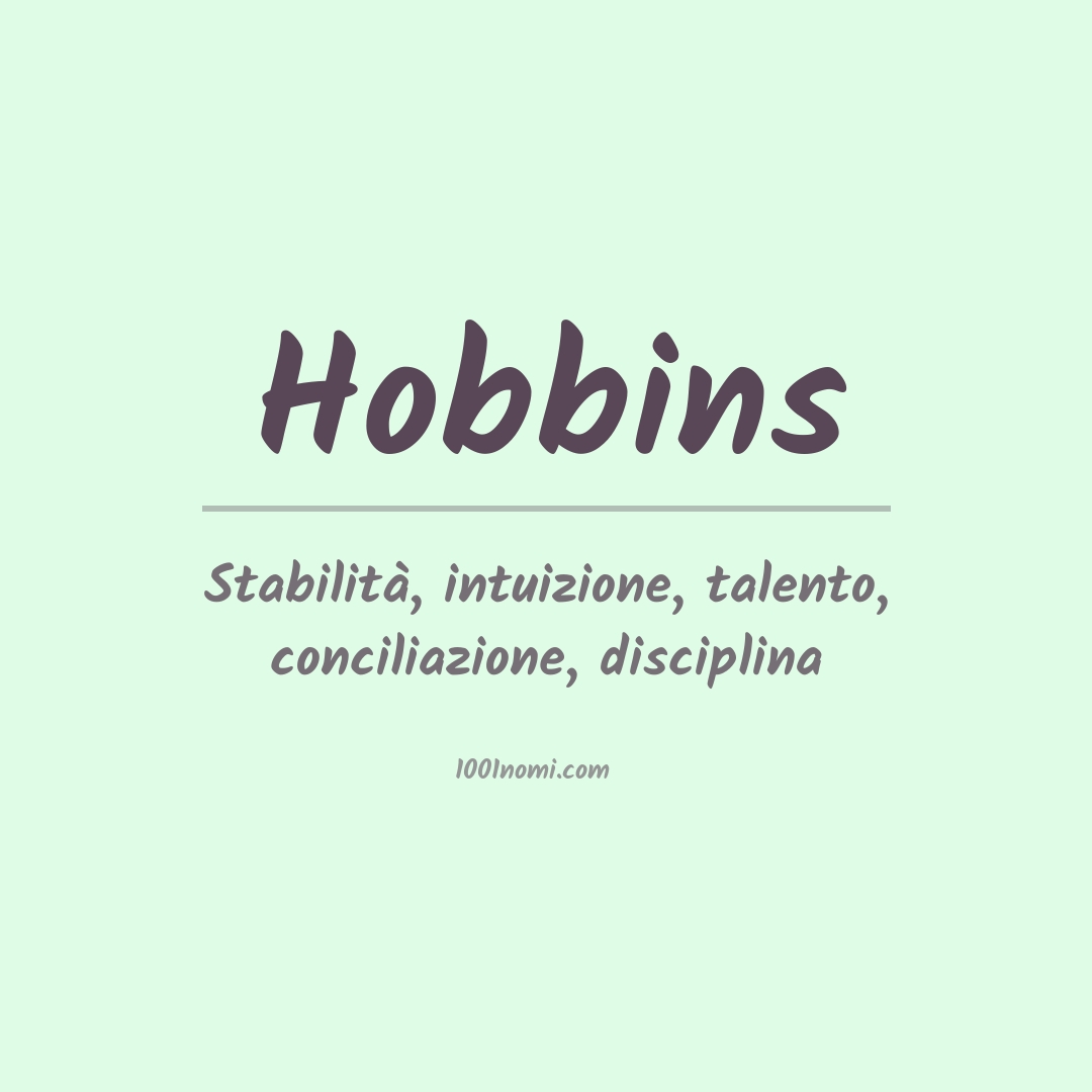 Significato del nome Hobbins