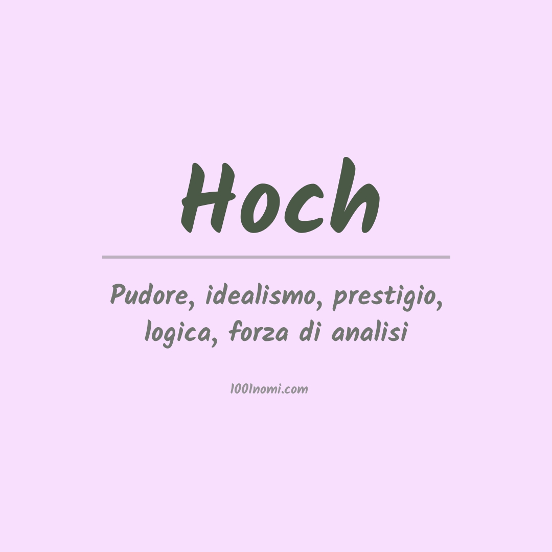 Significato del nome Hoch