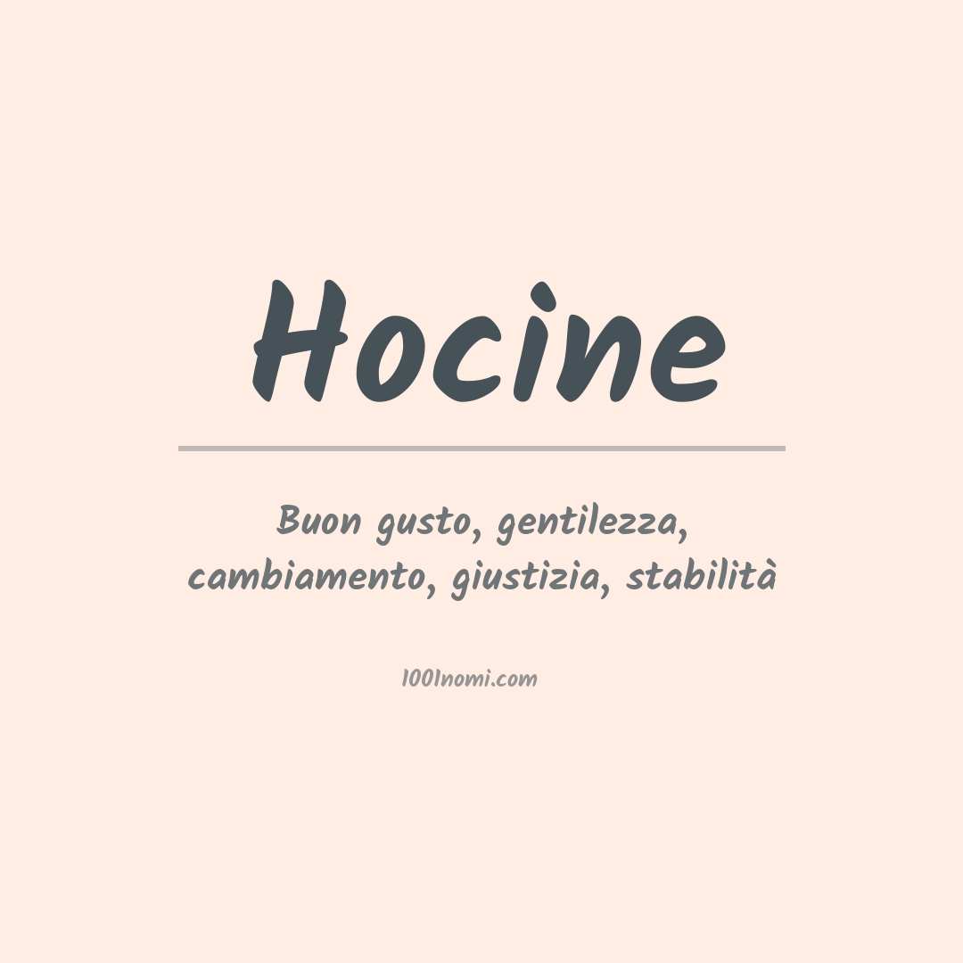 Significato del nome Hocine