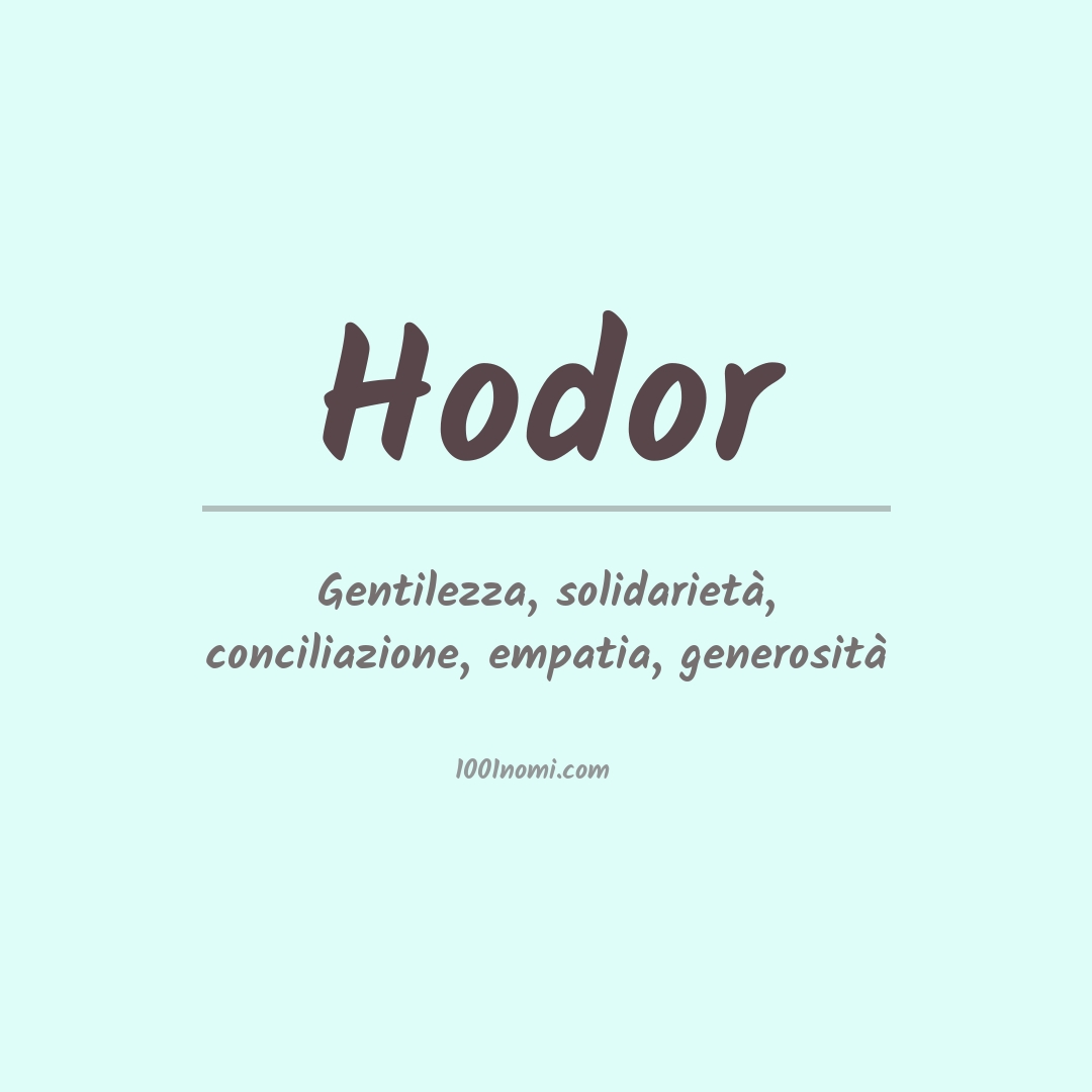 Significato del nome Hodor