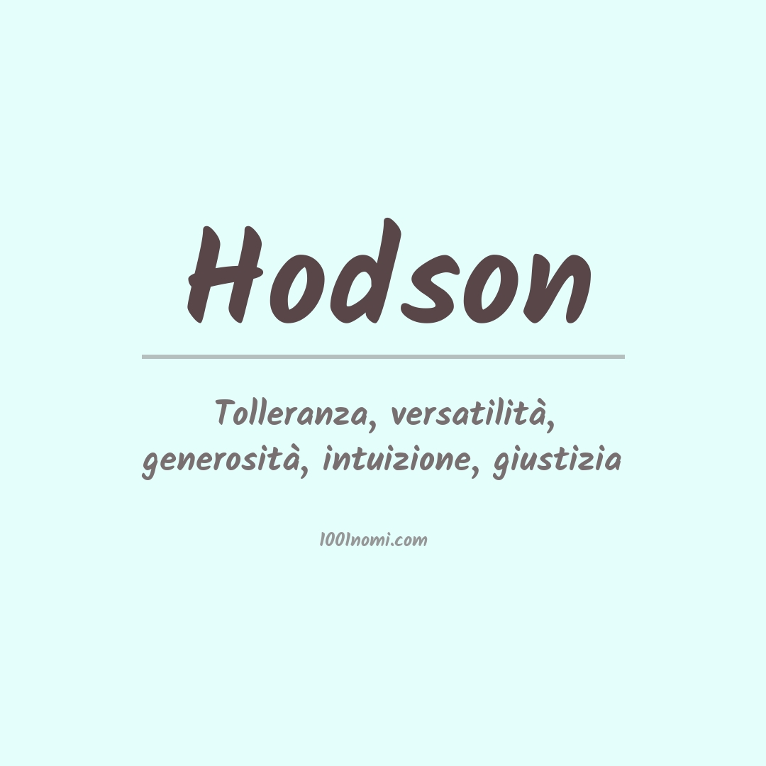 Significato del nome Hodson