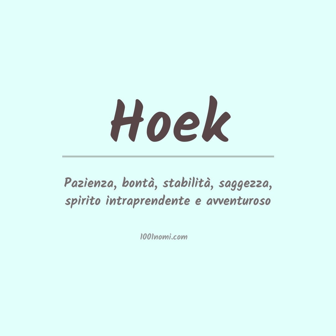 Significato del nome Hoek