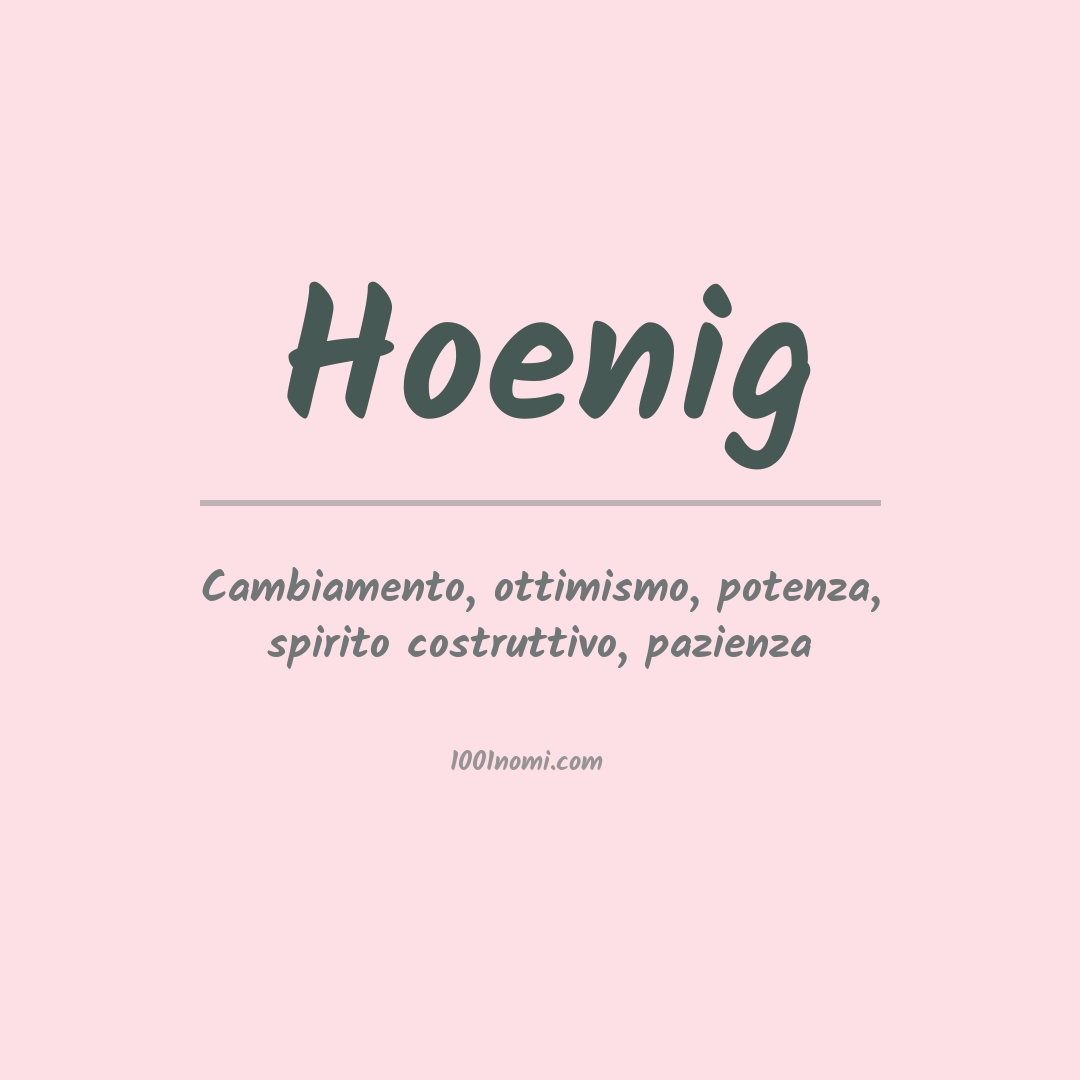 Significato del nome Hoenig