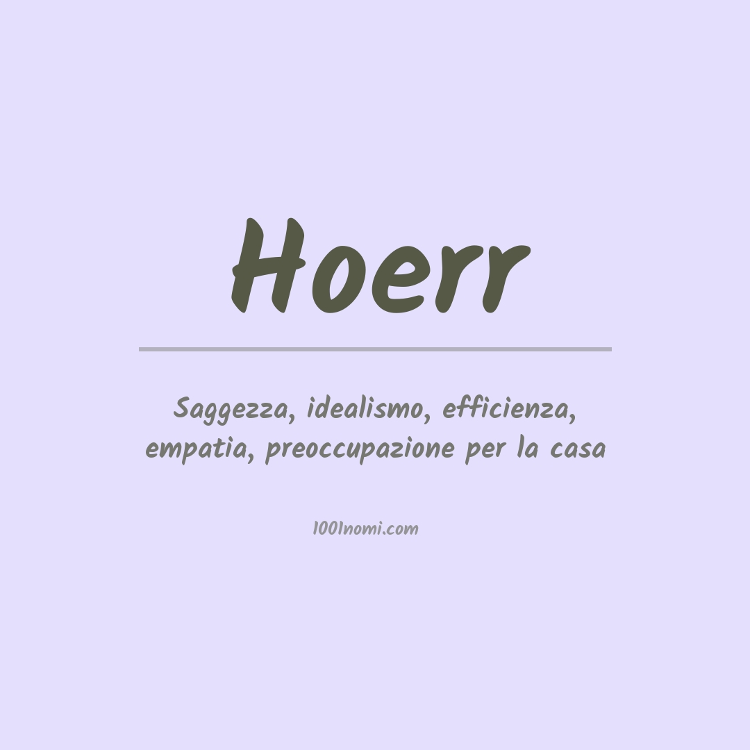 Significato del nome Hoerr