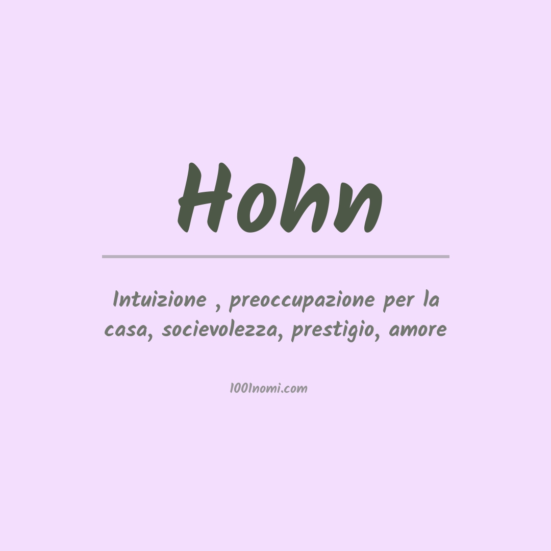 Significato del nome Hohn