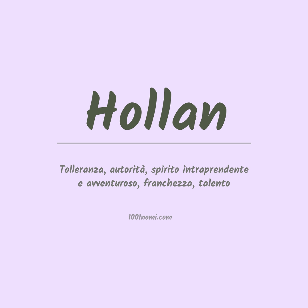 Significato del nome Hollan