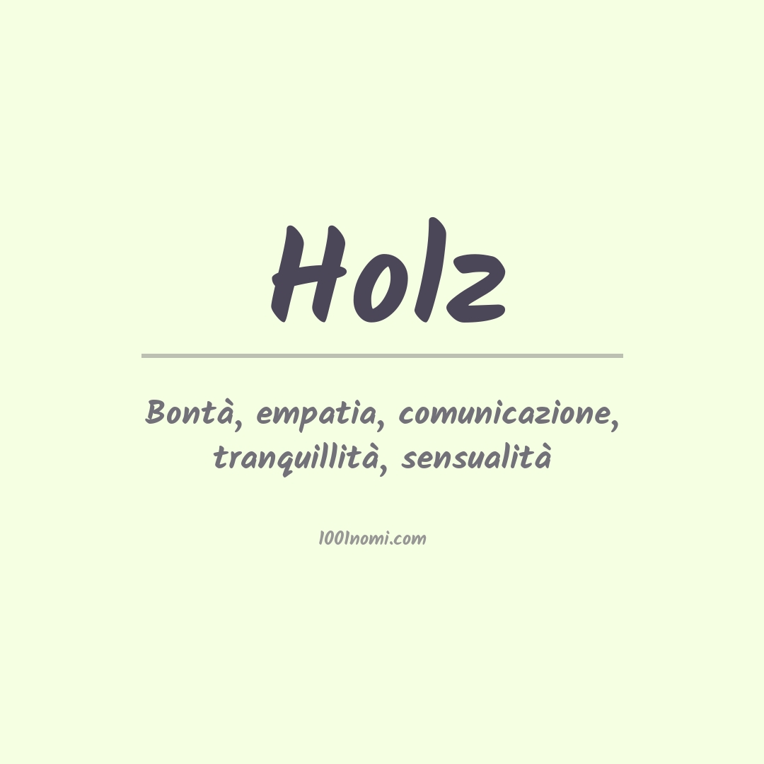 Significato del nome Holz