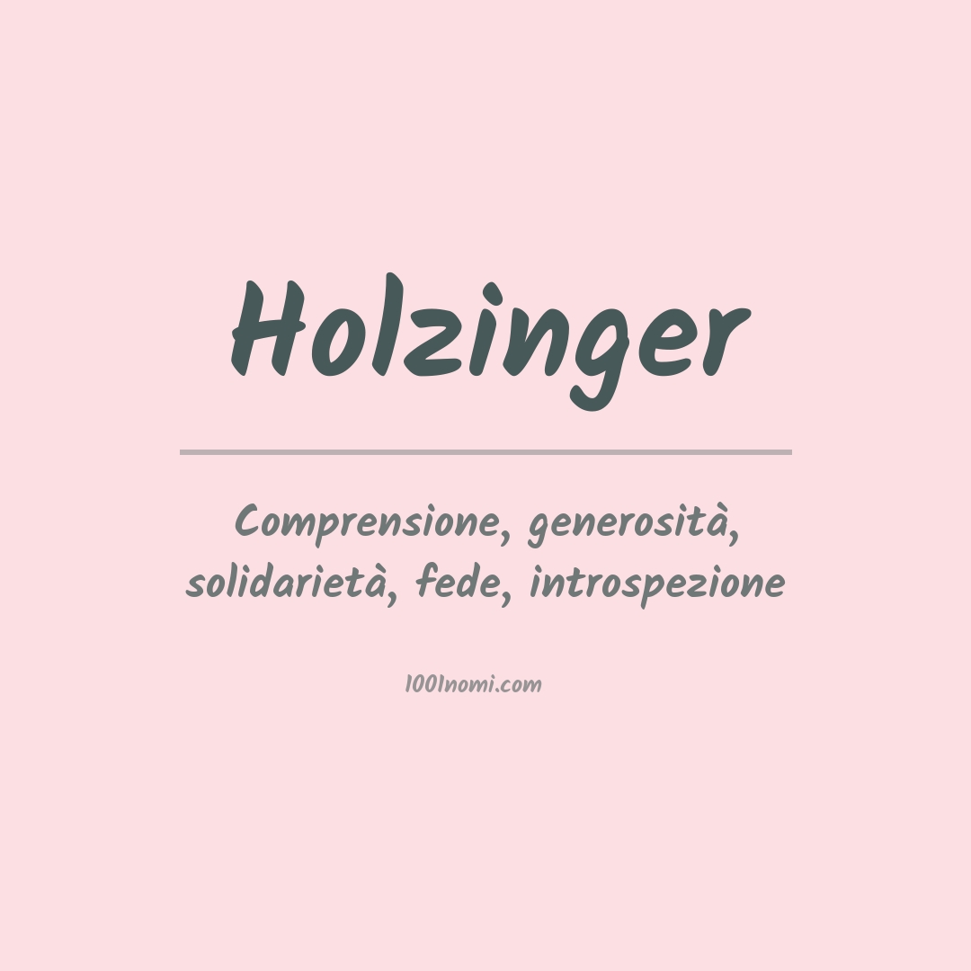 Significato del nome Holzinger