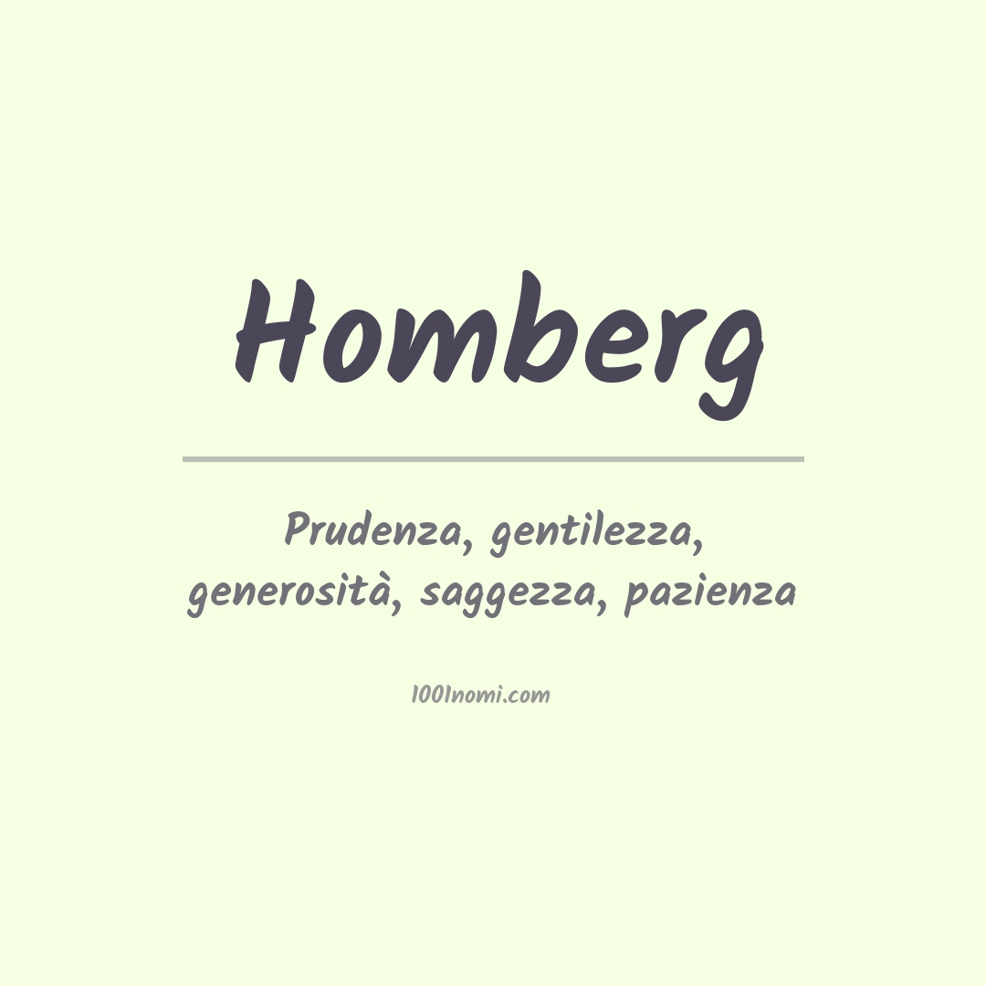 Significato del nome Homberg