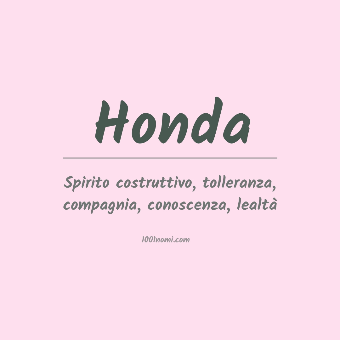 Significato del nome Honda