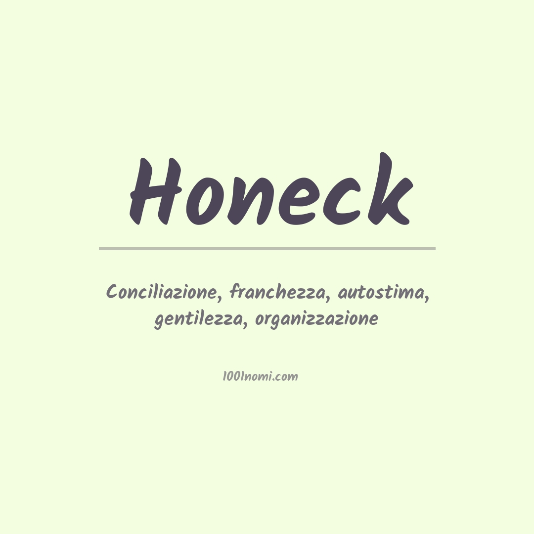 Significato del nome Honeck