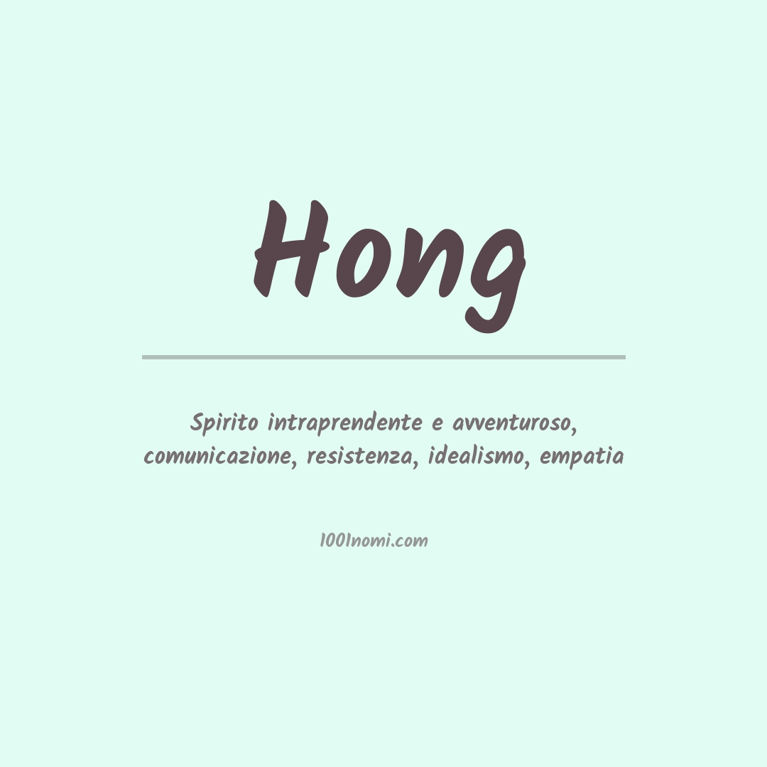 Significato del nome Hong