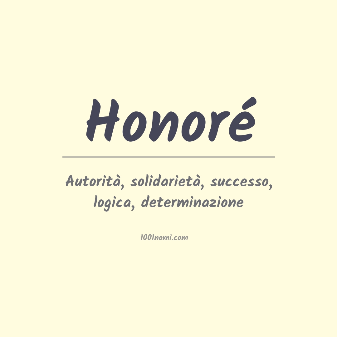 Significato del nome Honoré
