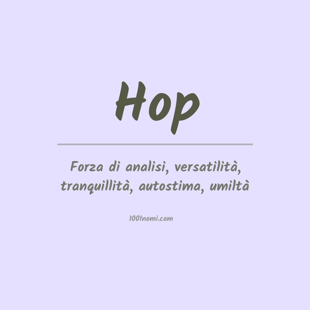 Significato del nome Hop