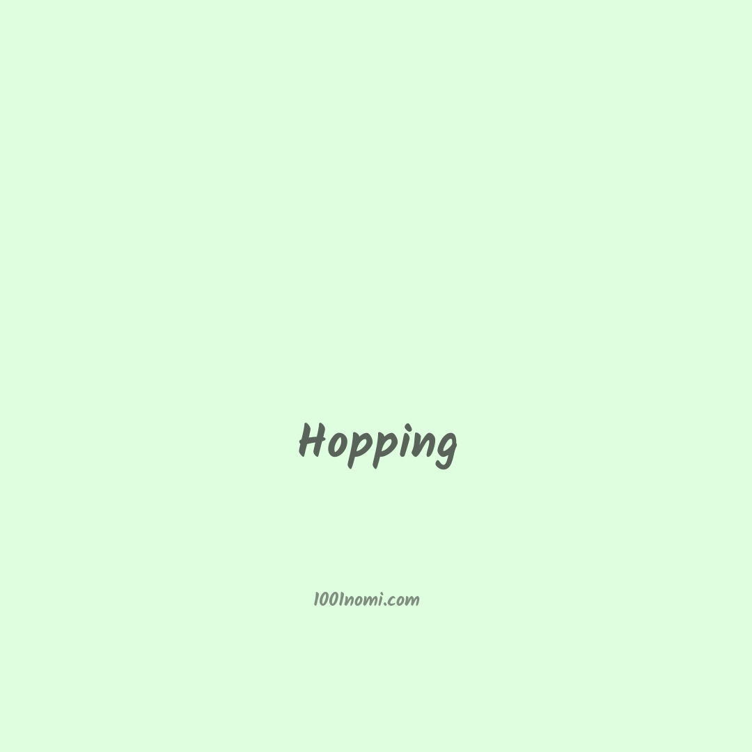 Hopping in cinese