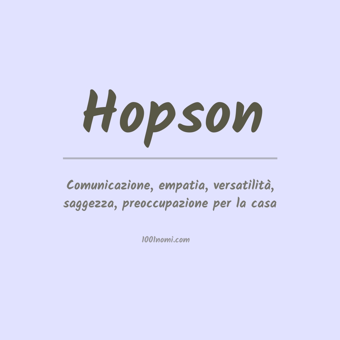 Significato del nome Hopson