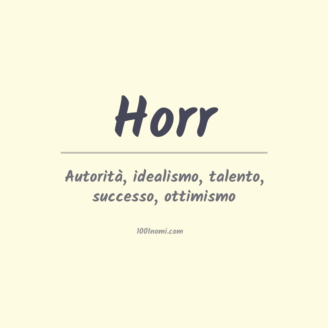 Significato del nome Horr