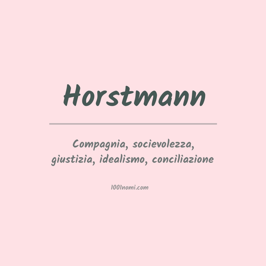 Significato del nome Horstmann