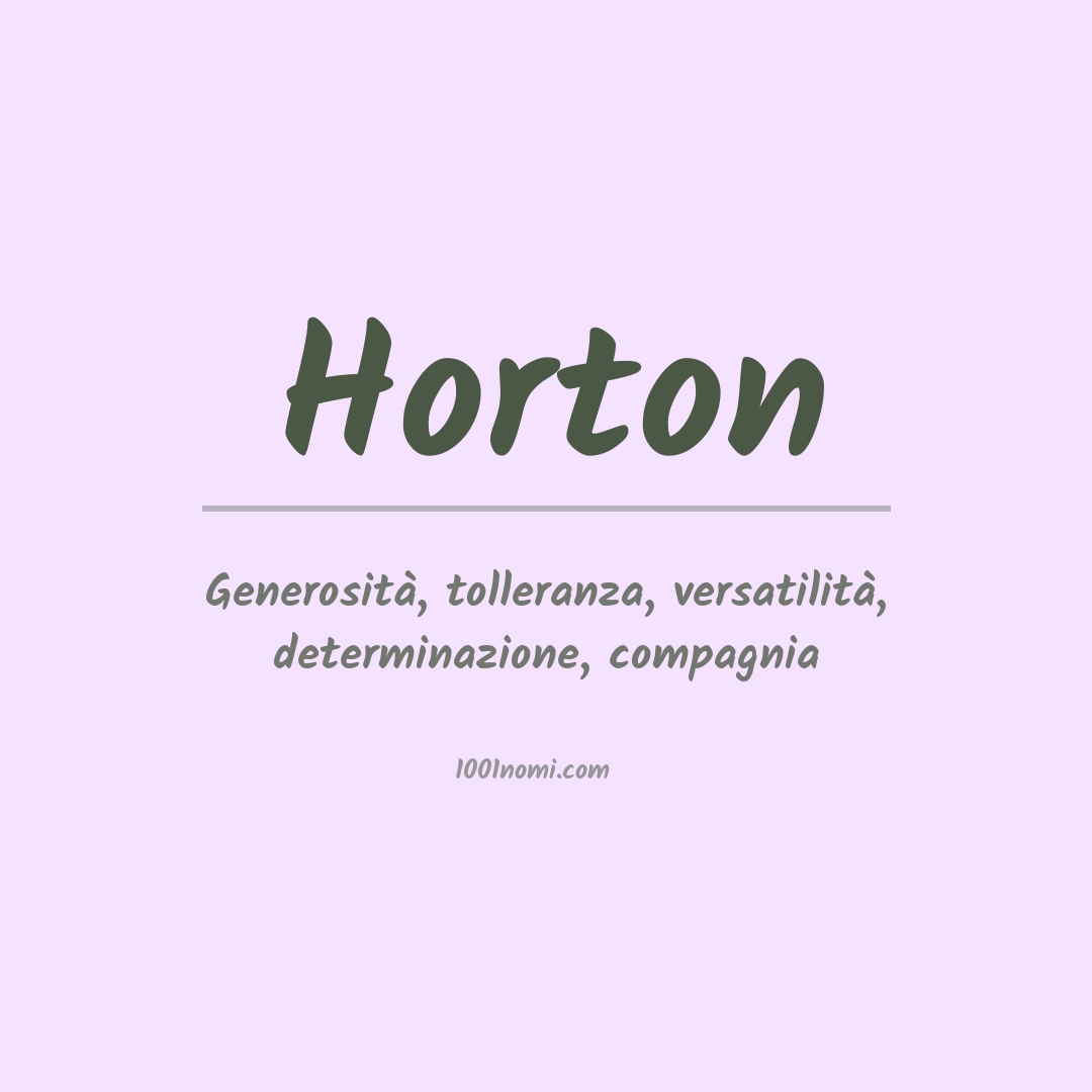 Significato del nome Horton