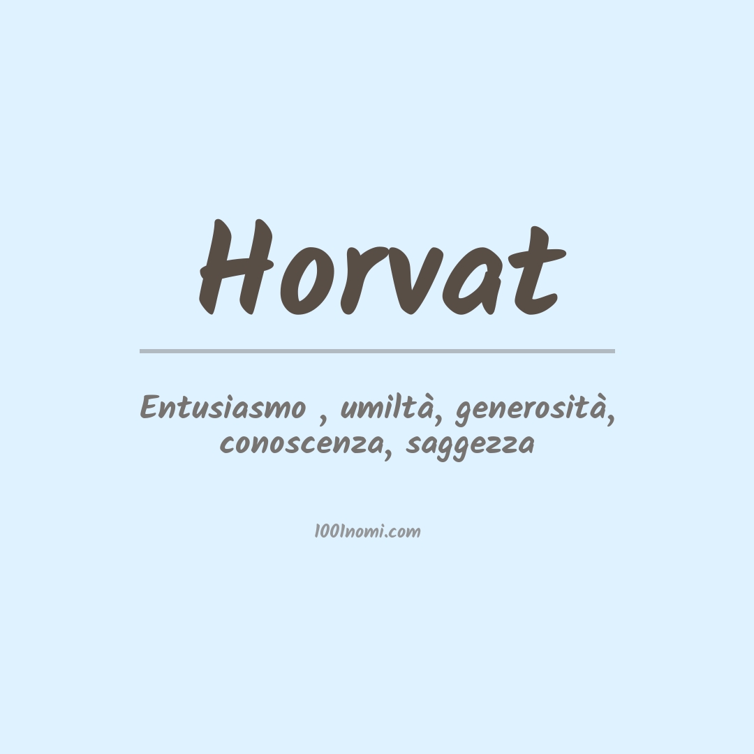 Significato del nome Horvat