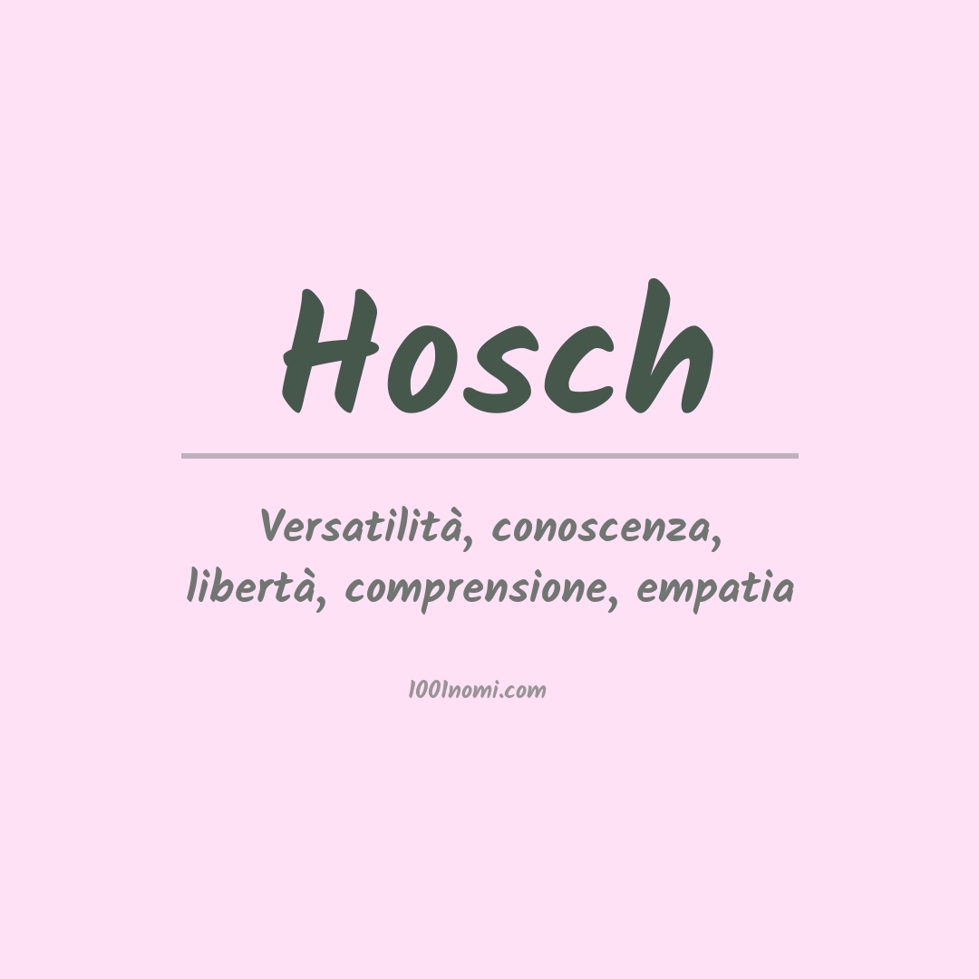 Significato del nome Hosch