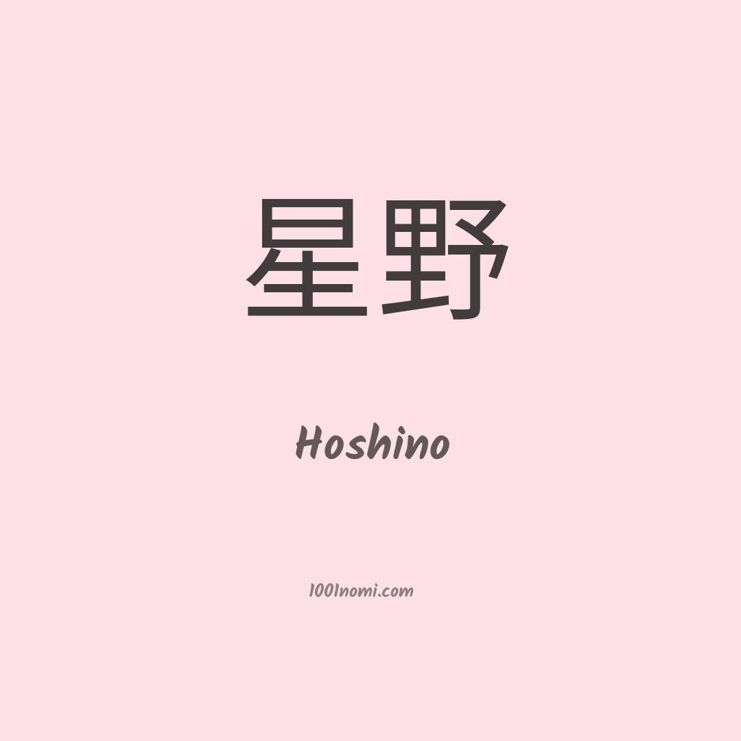 Hoshino in cinese Hoshino in cinese