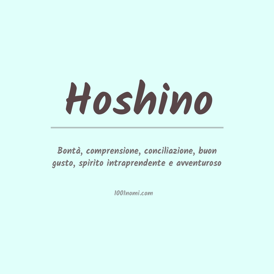 Significato del nome Hoshino Significato del nome Hoshino
