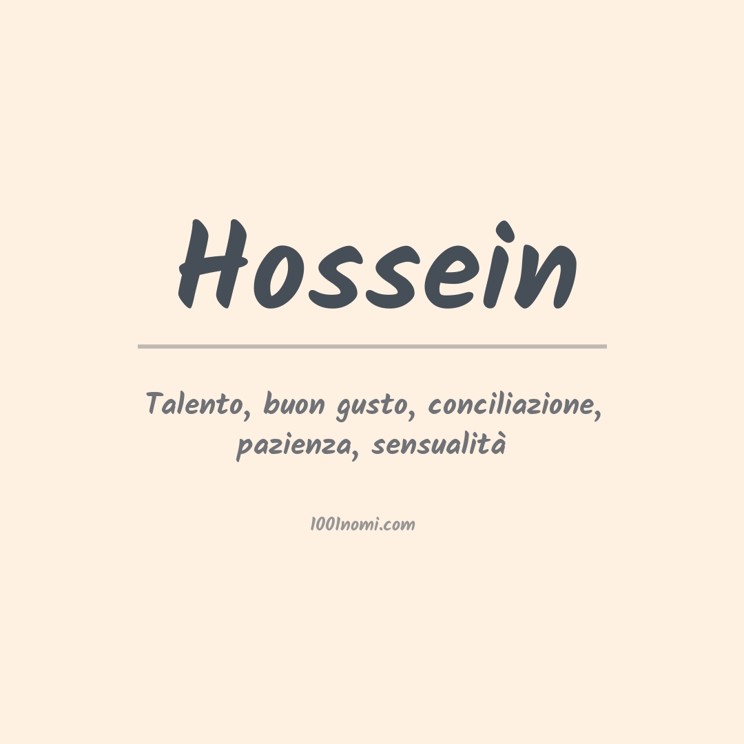 Significato del nome Hossein