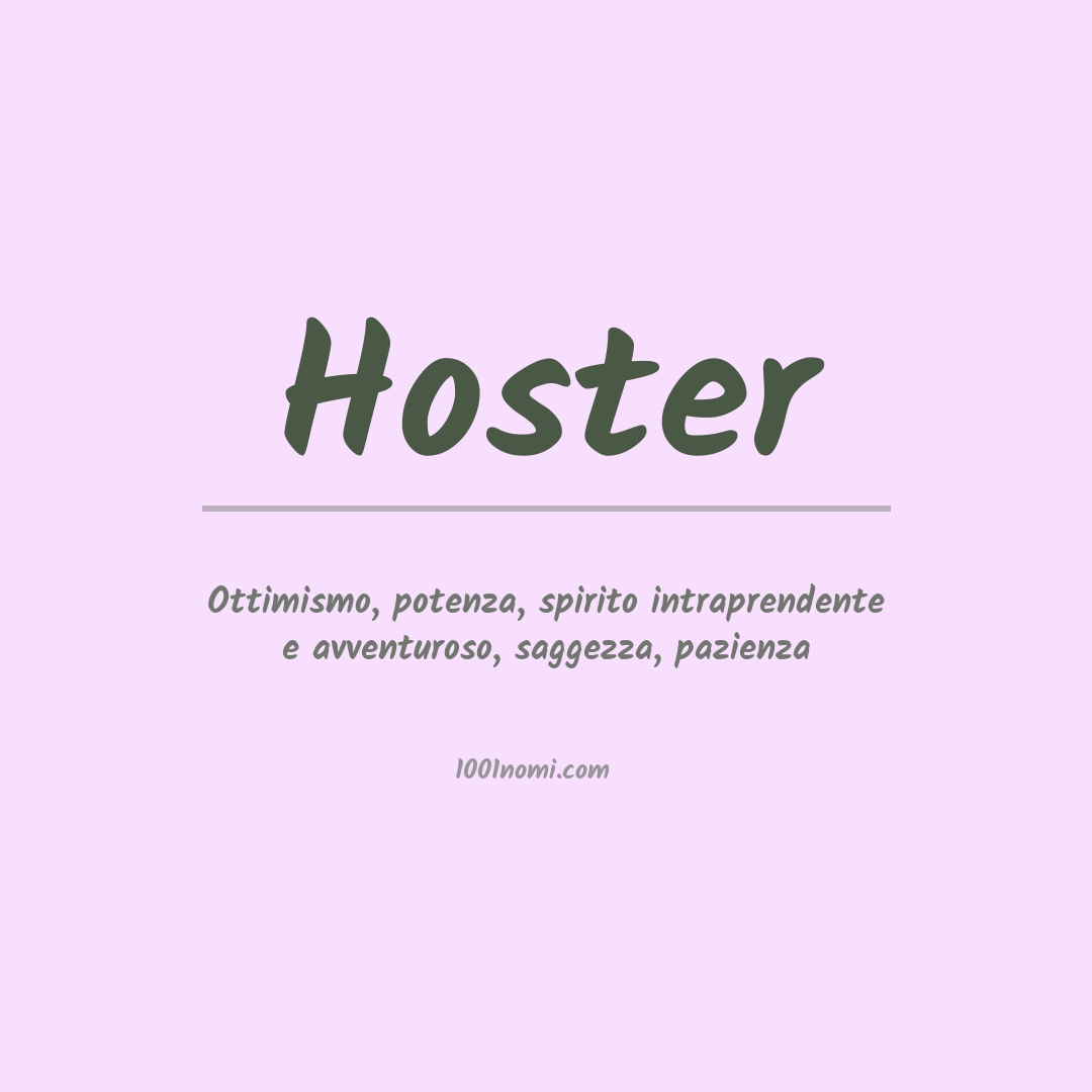 Significato del nome Hoster