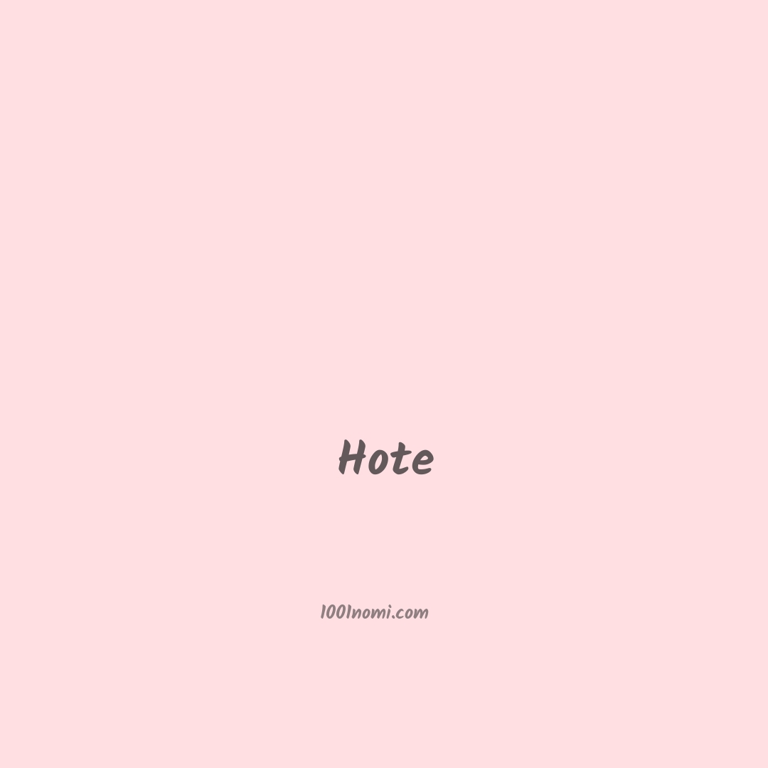 Hote in cinese
