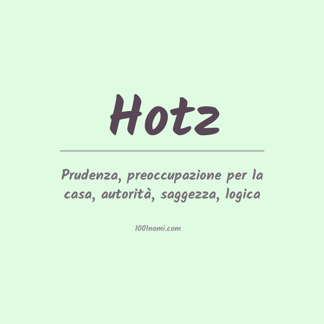 Significato del nome Hotz