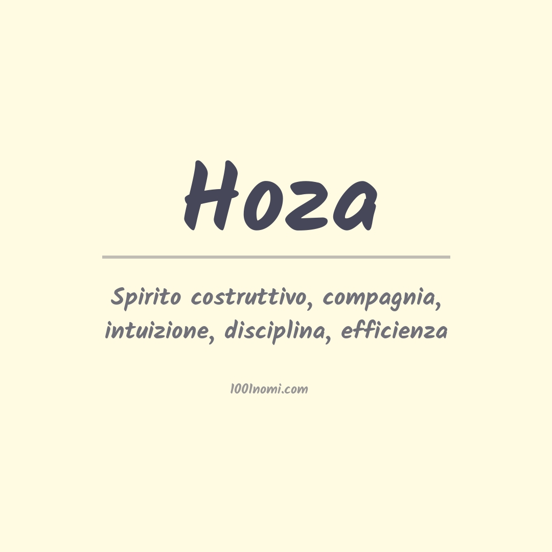 Significato del nome Hoza