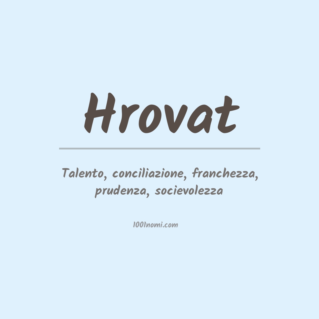 Significato del nome Hrovat