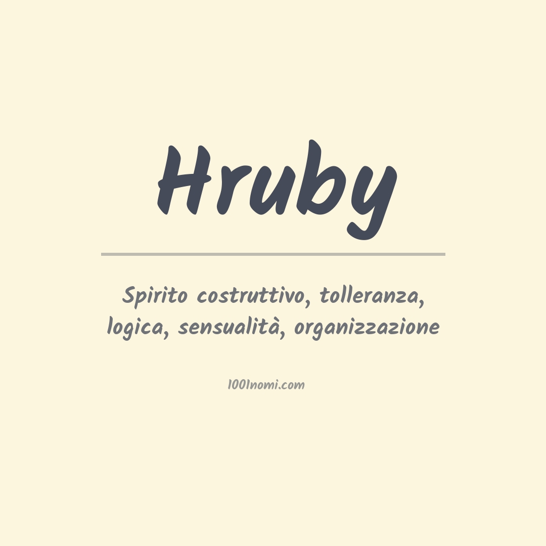 Significato del nome Hruby