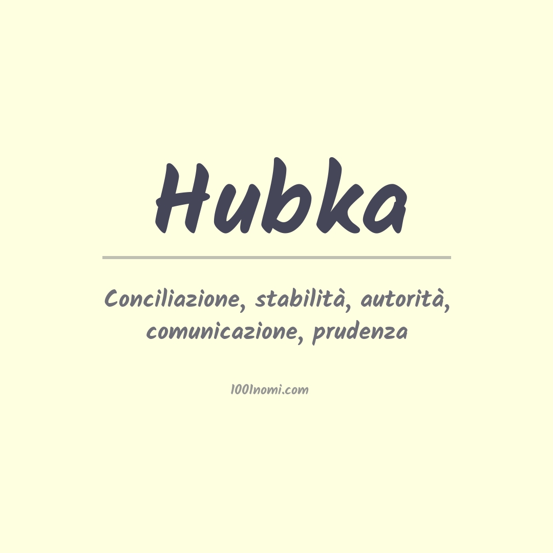 Significato del nome Hubka