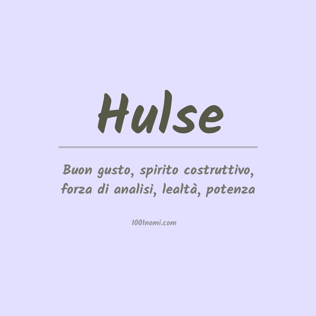 Significato del nome Hulse