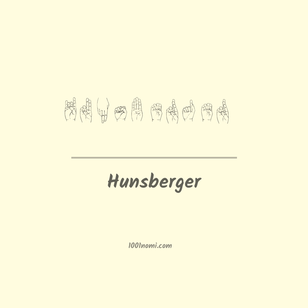 Hunsberger nella lingua dei segni