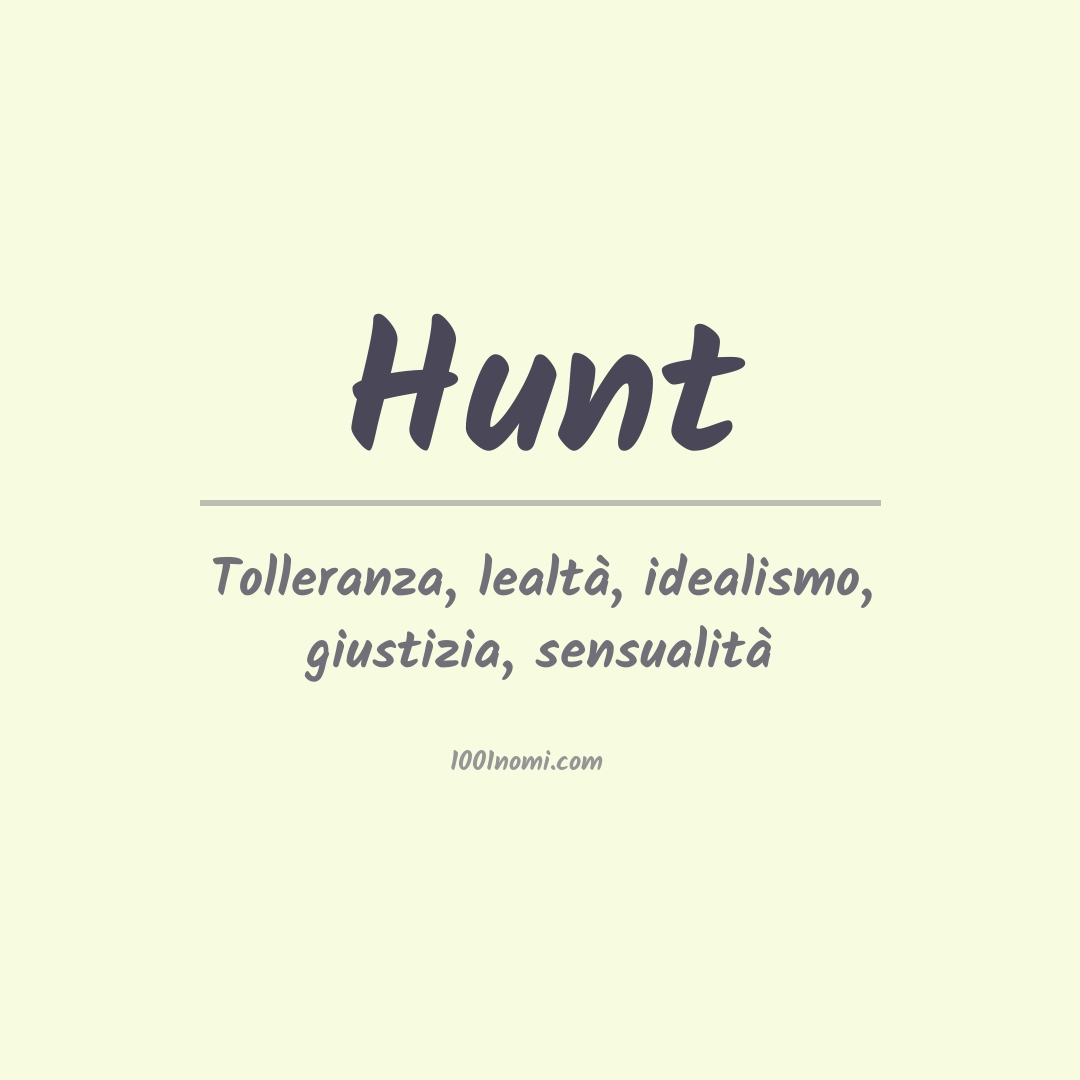 Significato del nome Hunt