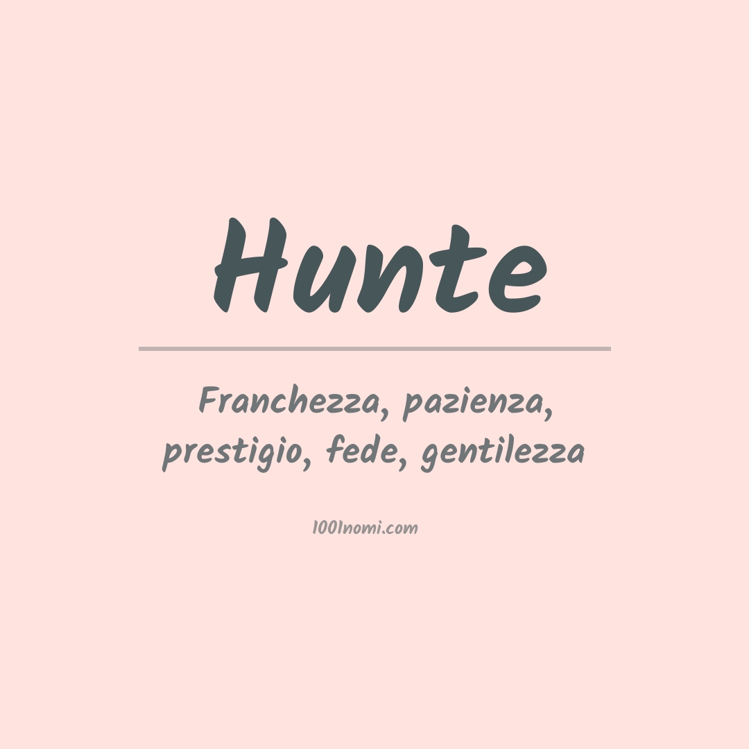 Significato del nome Hunte