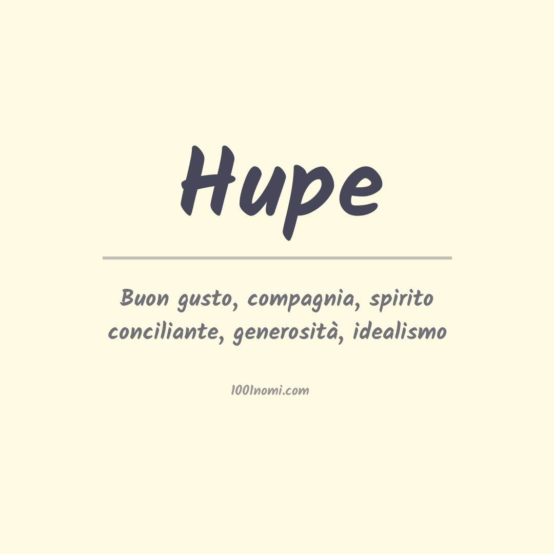 Significato del nome Hupe