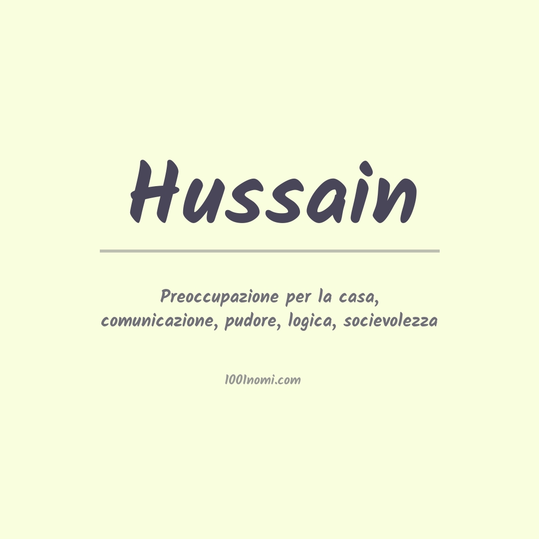 Significato del nome Hussain