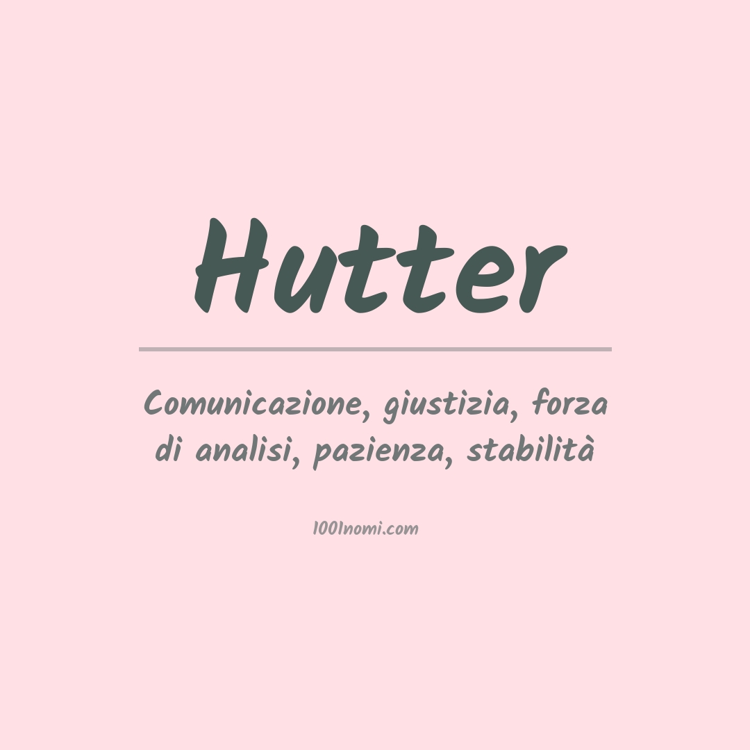 Significato del nome Hutter